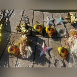 Vintage 25pc Heart, Angeles, Religious and Star Ornaments